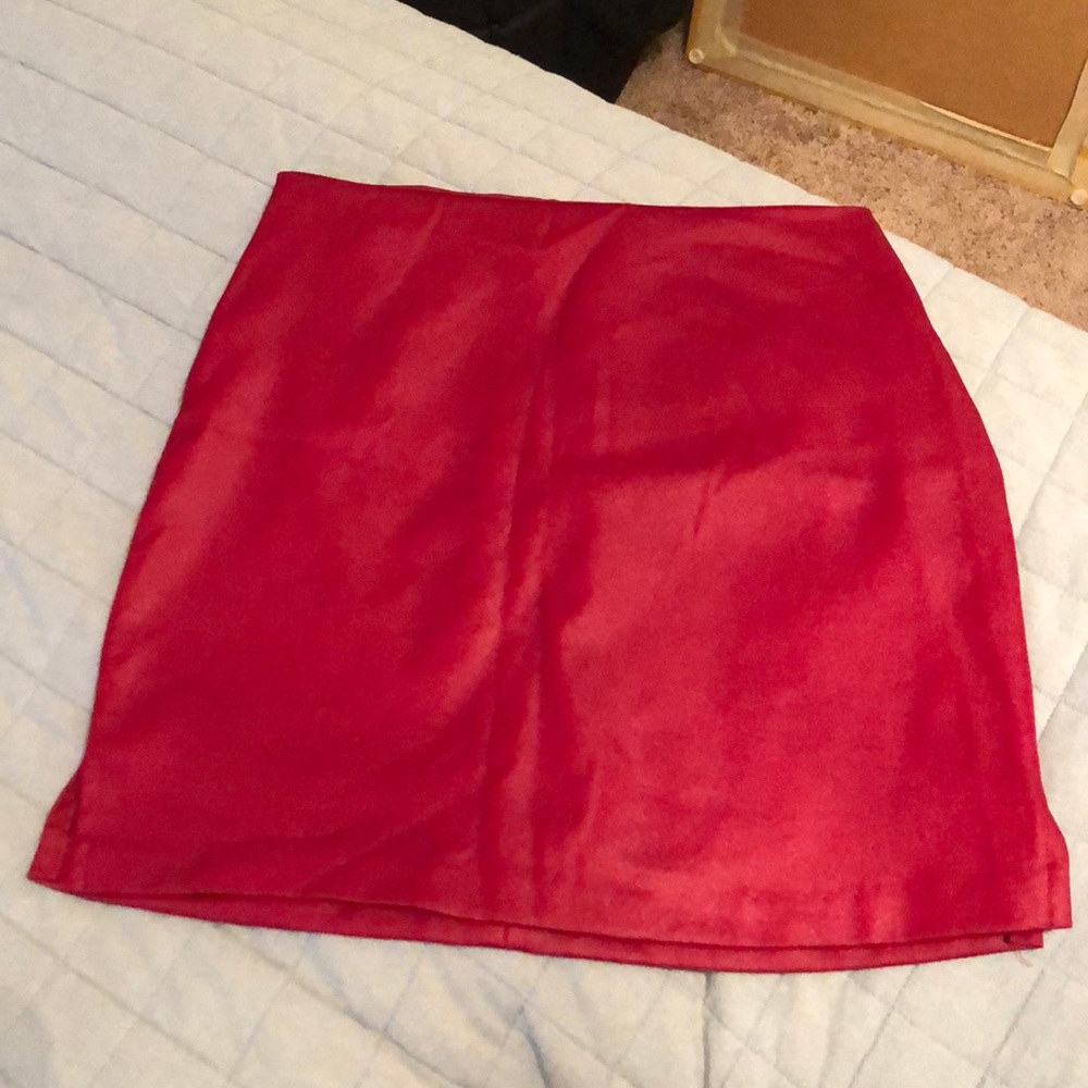 Red mini skirt
